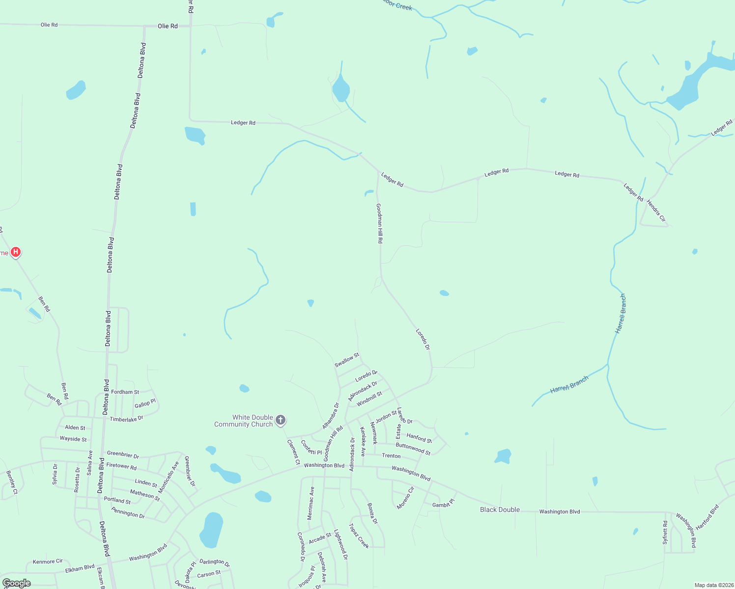 map of restaurants, bars, coffee shops, grocery stores, and more near 2984A Goodman Hill Road in Chipley