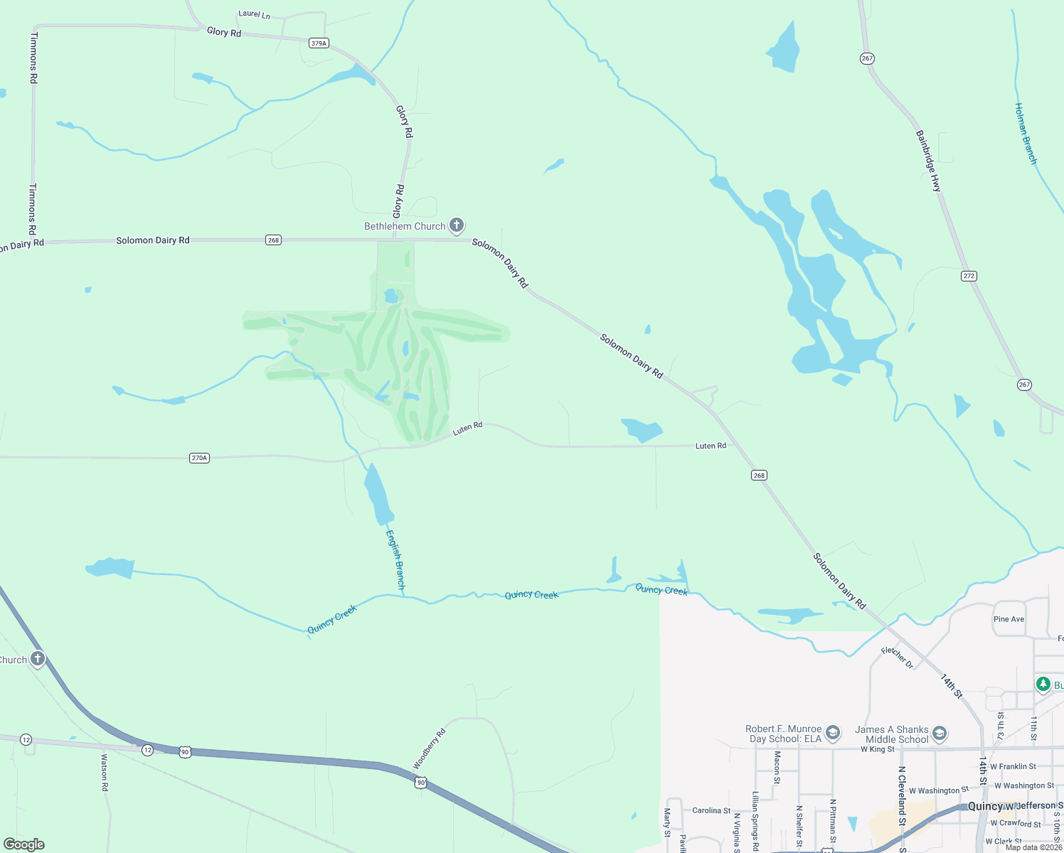 map of restaurants, bars, coffee shops, grocery stores, and more near 2255 Luten Road in Quincy