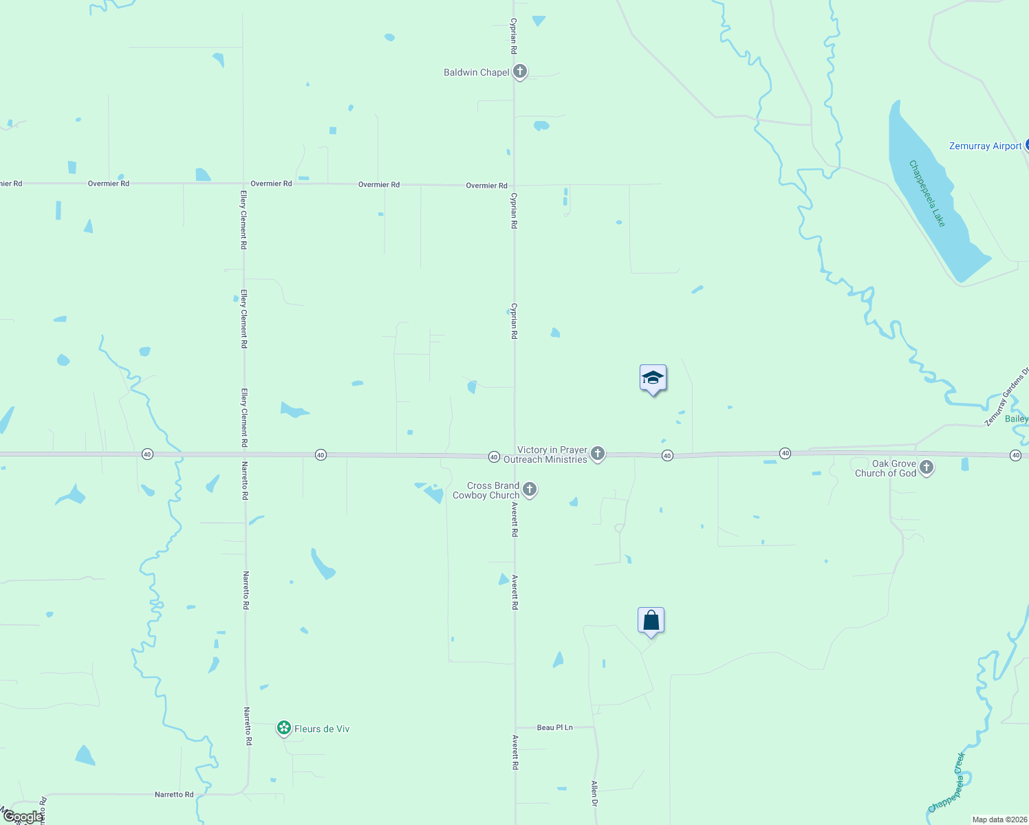 map of restaurants, bars, coffee shops, grocery stores, and more near 52089 Cyprian Road in Loranger