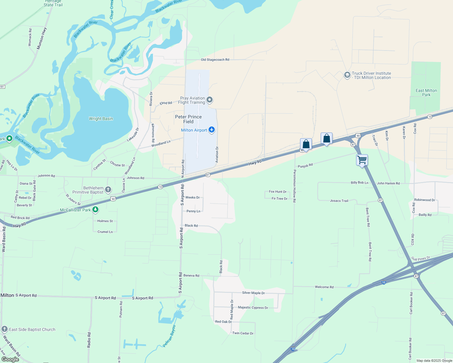 map of restaurants, bars, coffee shops, grocery stores, and more near 5344 Eaton Drive in Milton