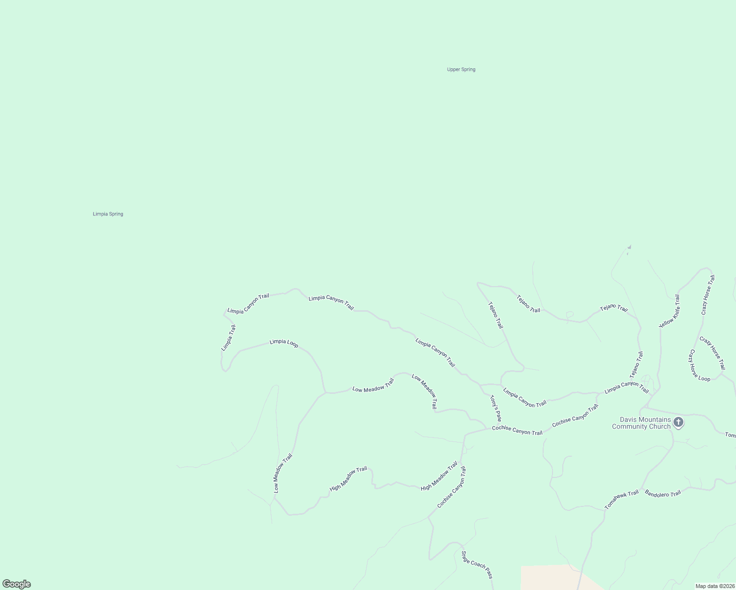 map of restaurants, bars, coffee shops, grocery stores, and more near 201-213 Limpia Trail in Fort Davis