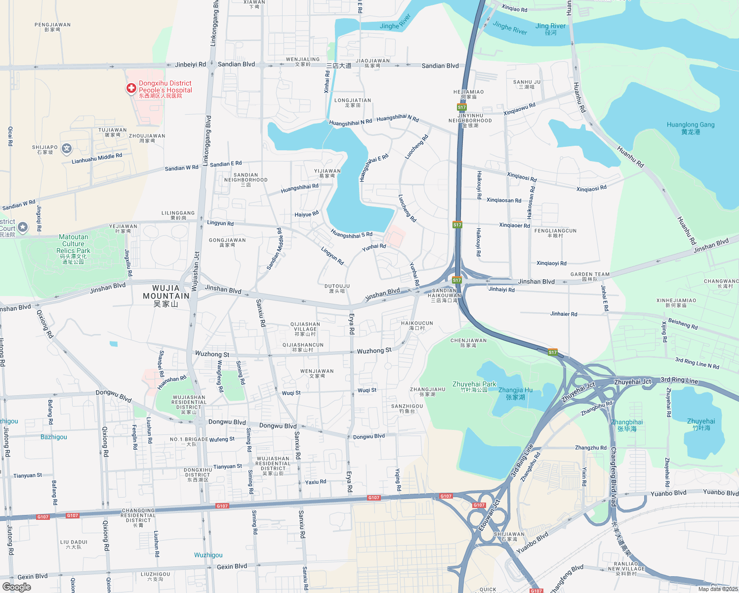 map of restaurants, bars, coffee shops, grocery stores, and more near Jin Shan Da Dao in Wu Han Shi