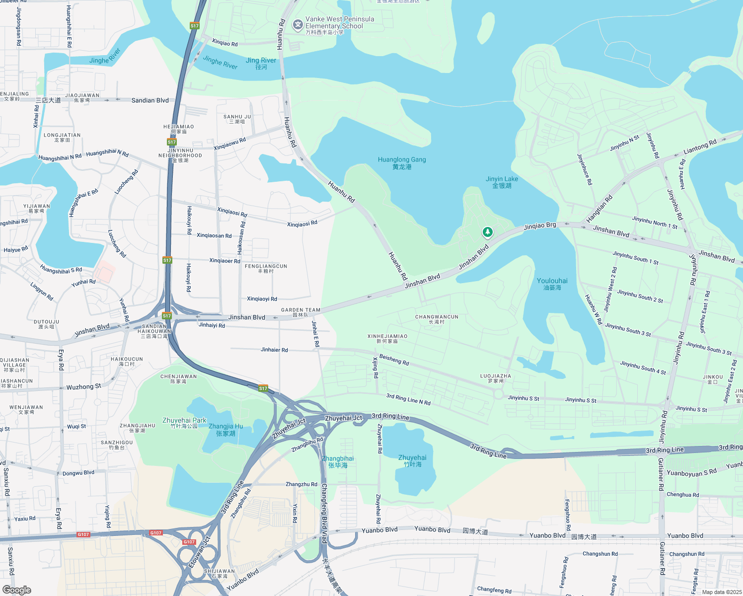 map of restaurants, bars, coffee shops, grocery stores, and more near Jin Shan Da Dao in Wu Han Shi