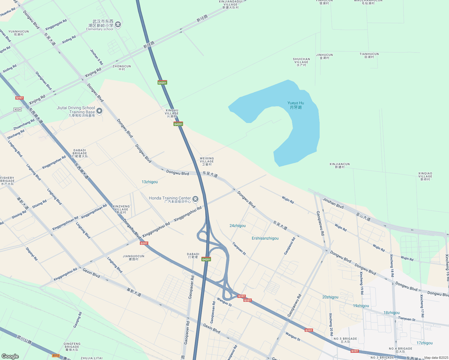 map of restaurants, bars, coffee shops, grocery stores, and more near Dong Wu Da Dao in Wu Han Shi
