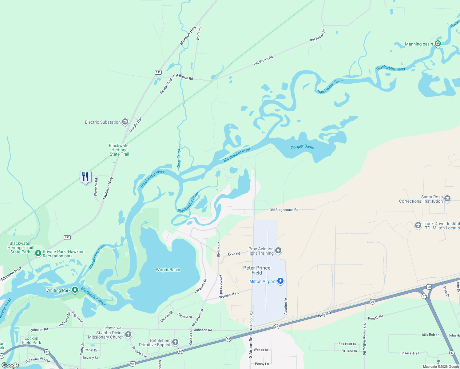 map of restaurants, bars, coffee shops, grocery stores, and more near 7787 Marshall Road in Milton