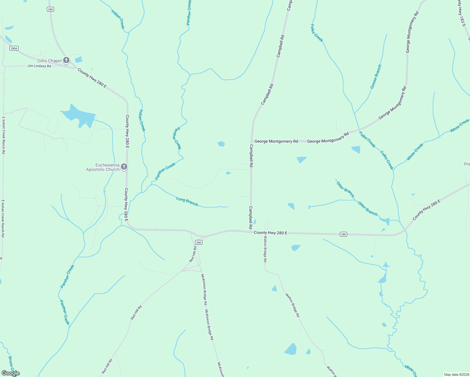 map of restaurants, bars, coffee shops, grocery stores, and more near 343 Campbell Road in DeFuniak Springs