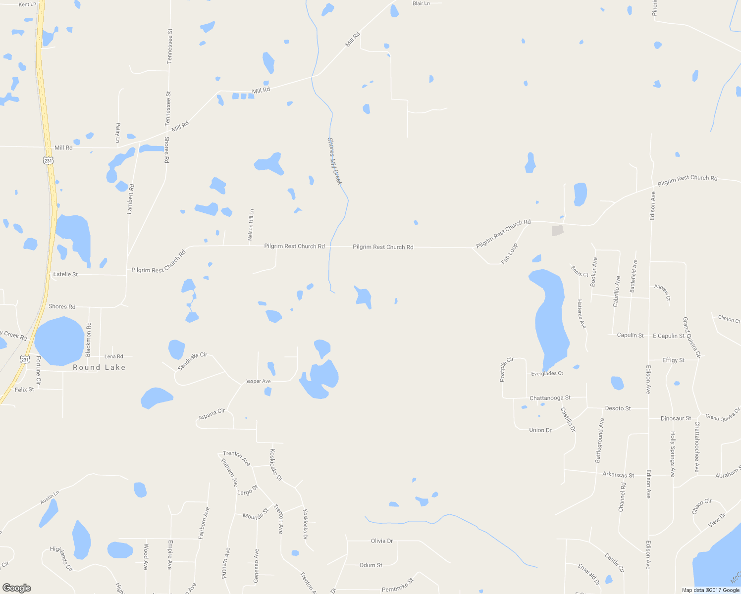 map of restaurants, bars, coffee shops, grocery stores, and more near 2809 Pilgrim Rest Church Road in Marianna