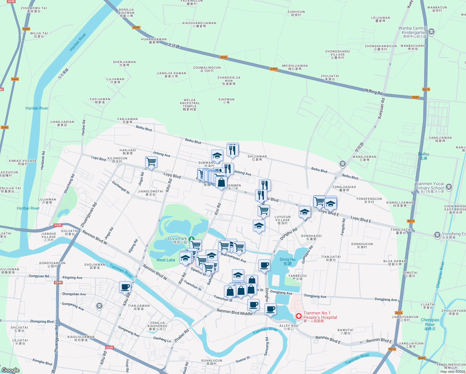 map of restaurants, bars, coffee shops, grocery stores, and more near in 