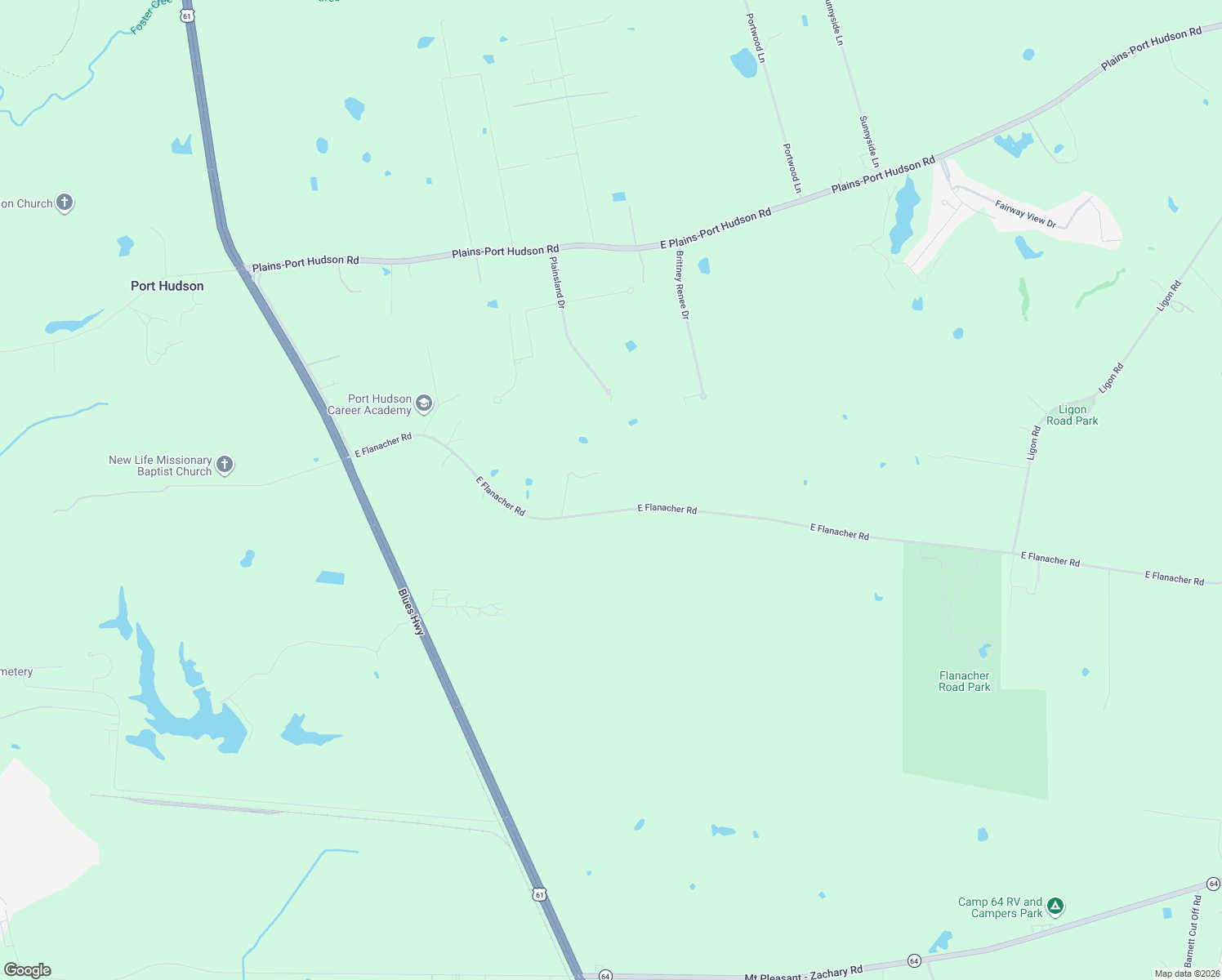 map of restaurants, bars, coffee shops, grocery stores, and more near 561 East Flonacher Road in Zachary