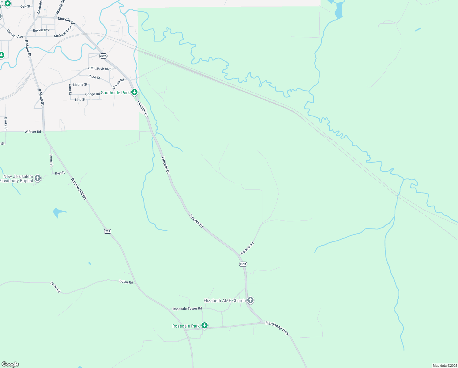 map of restaurants, bars, coffee shops, grocery stores, and more near 536 Baldwin Road in Chattahoochee