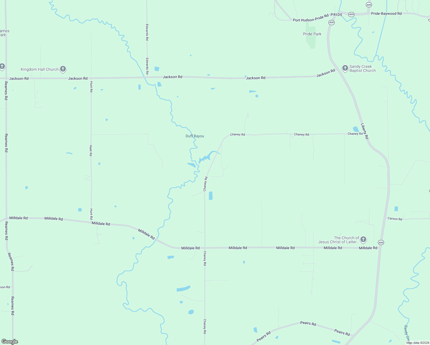 map of restaurants, bars, coffee shops, grocery stores, and more near 22340 Chaney Rd in Zachary