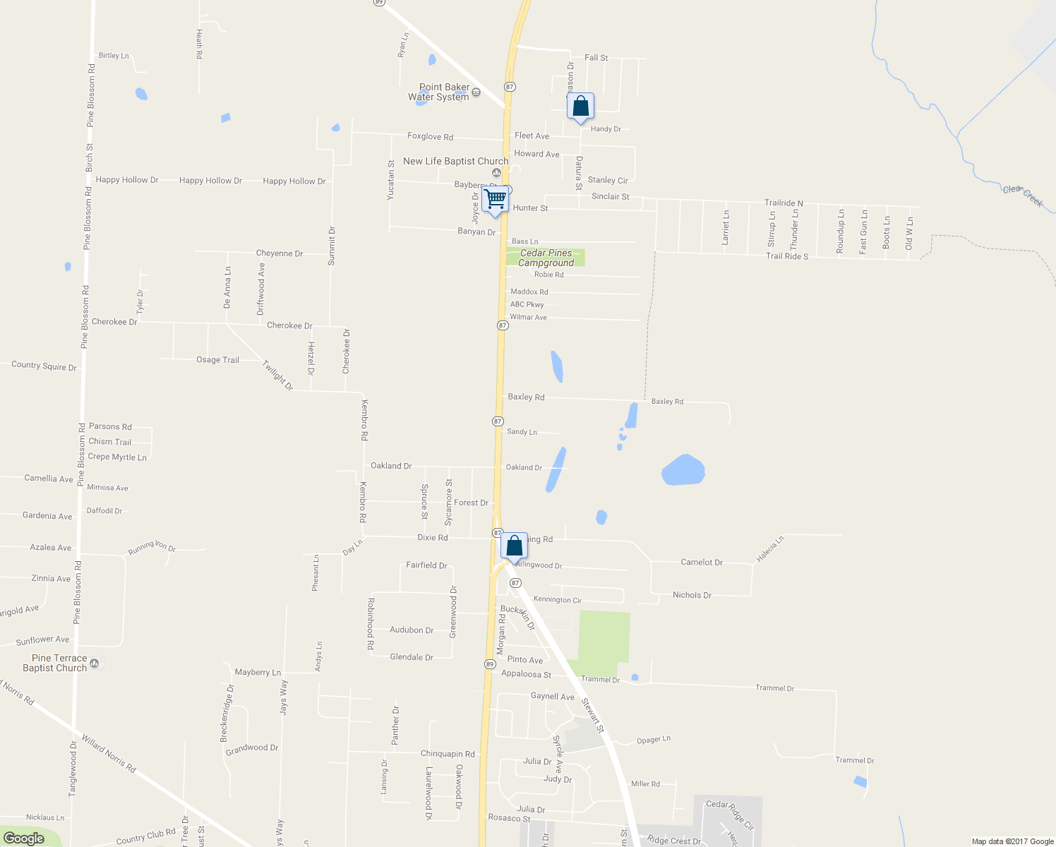 map of restaurants, bars, coffee shops, grocery stores, and more near 6430 Sandy Lane in Milton