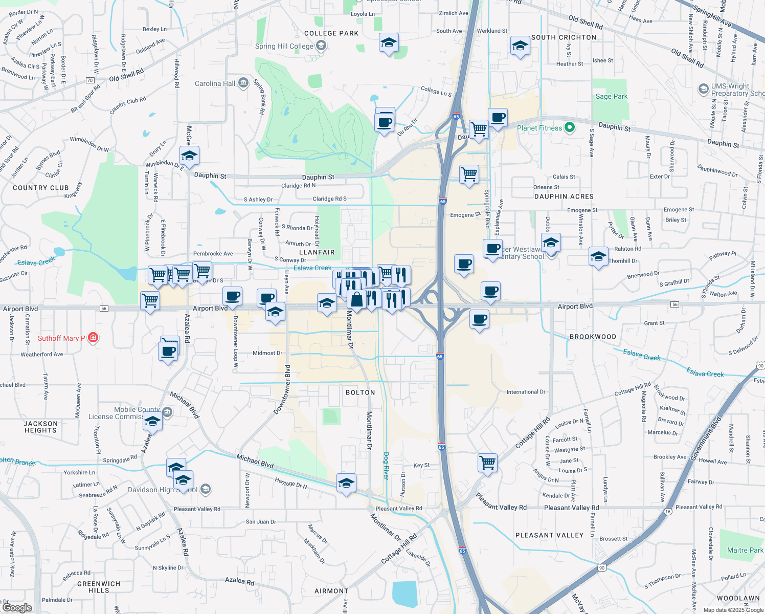 3661 Airport Boulevard, Mobile AL Walk Score