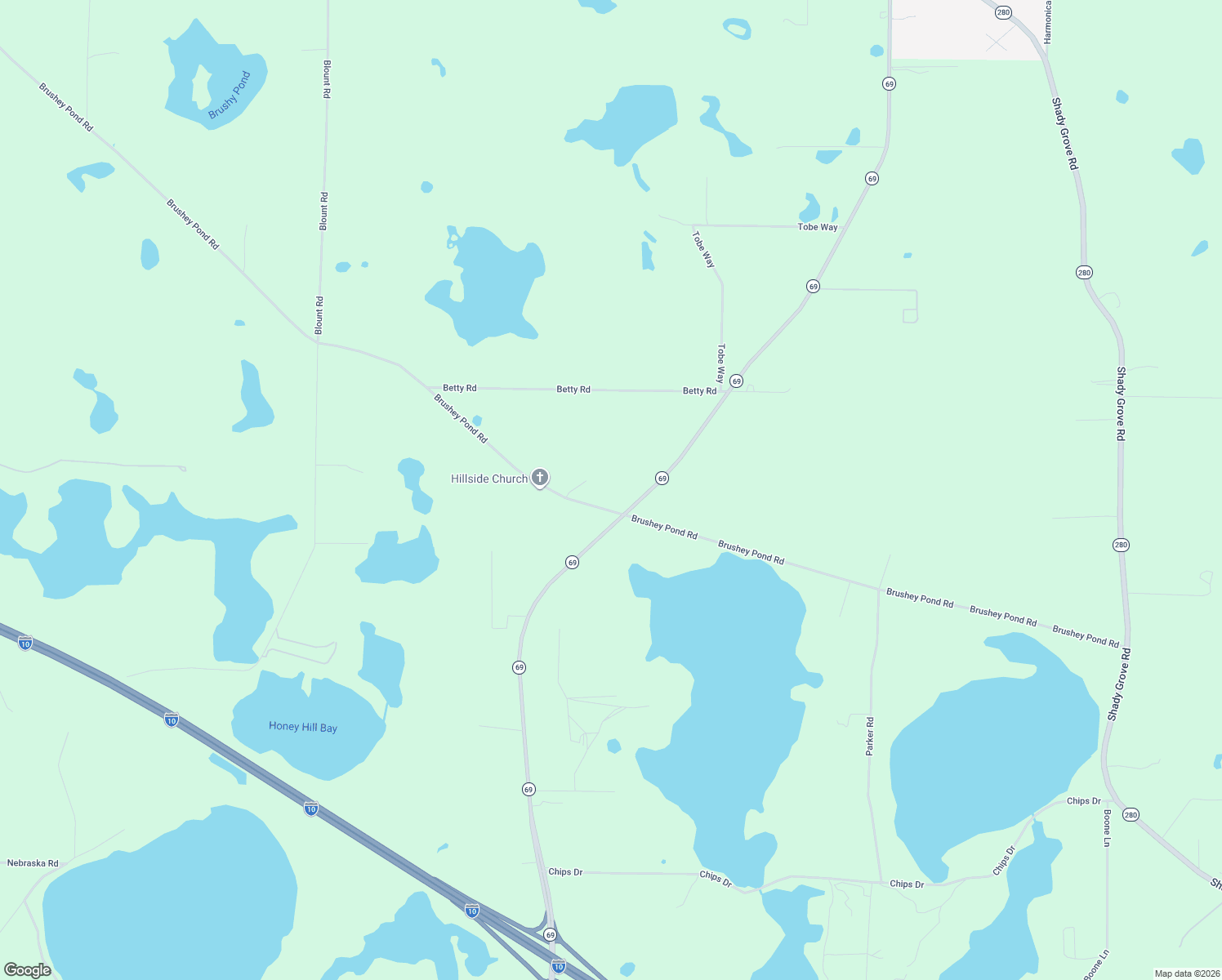 map of restaurants, bars, coffee shops, grocery stores, and more near 6704 Brushey Pond Road in Grand Ridge