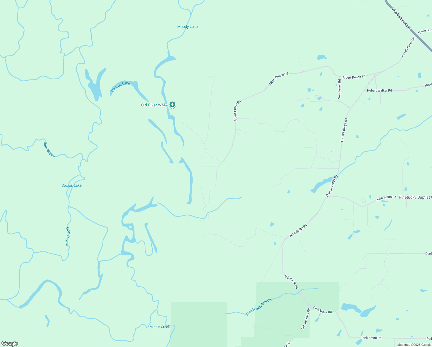 map of restaurants, bars, coffee shops, grocery stores, and more near 16 Bridge Lake Road in Carriere