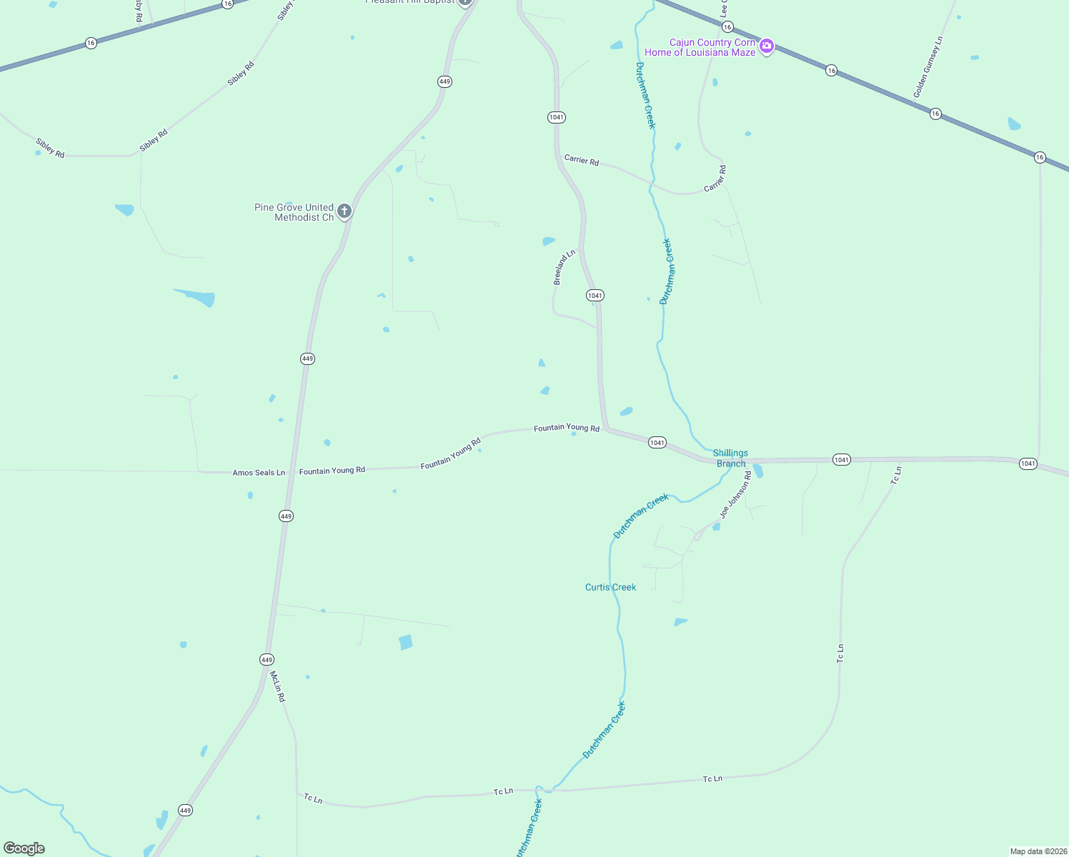 map of restaurants, bars, coffee shops, grocery stores, and more near Fountain Young Road in Pine Grove