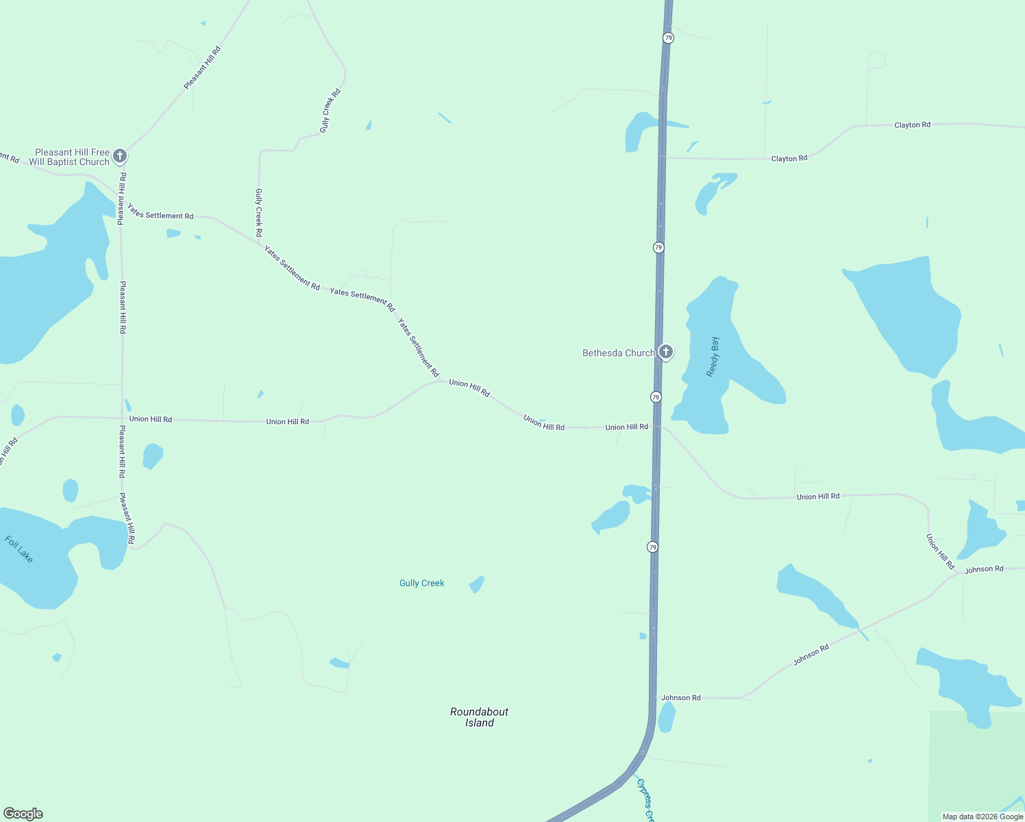 map of restaurants, bars, coffee shops, grocery stores, and more near Union Hill Road in Bonifay