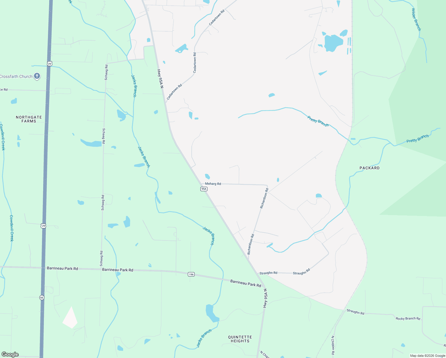 map of restaurants, bars, coffee shops, grocery stores, and more near 490 Meharg Road in Molino