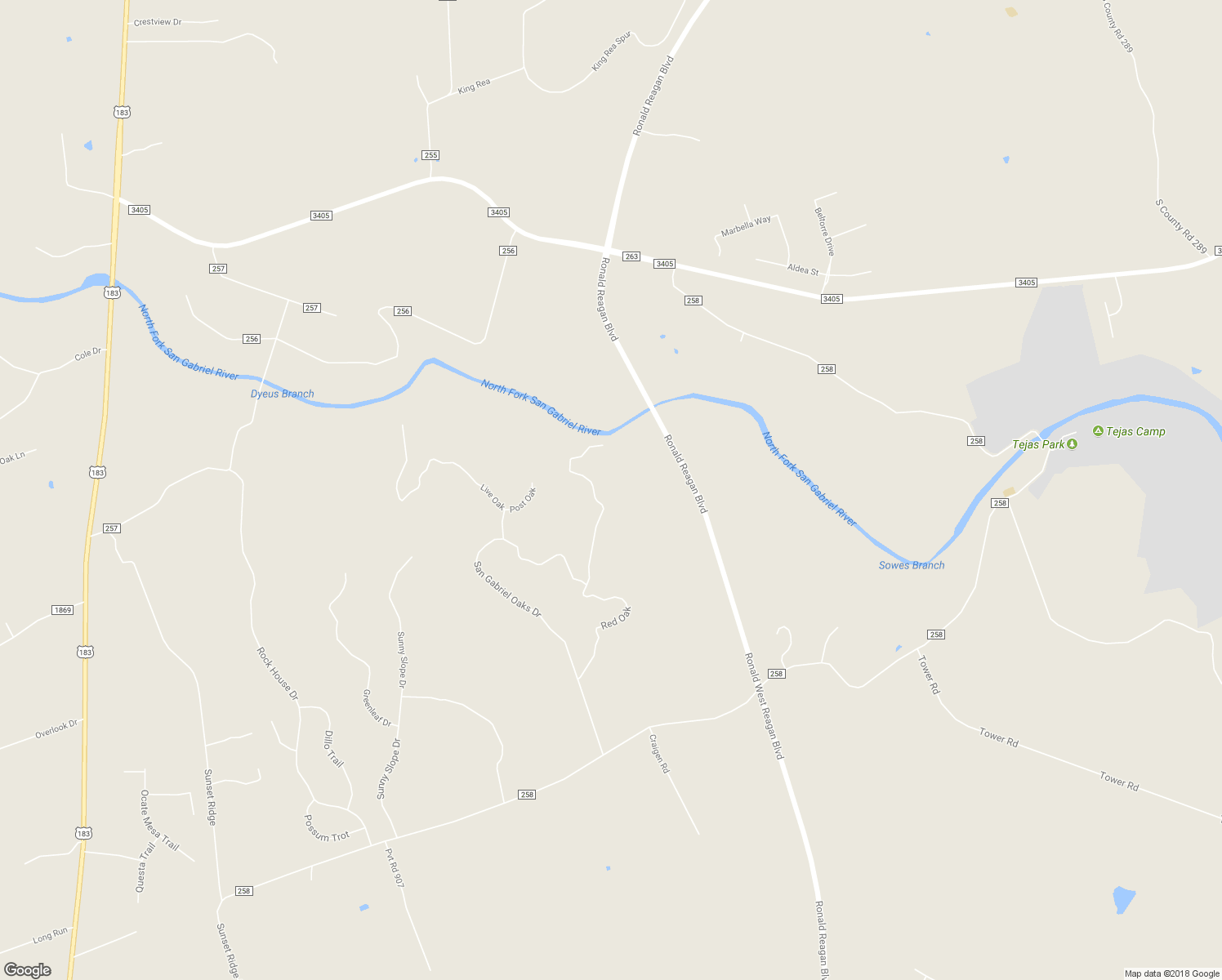 map of restaurants, bars, coffee shops, grocery stores, and more near 800 Red Oak in Liberty Hill