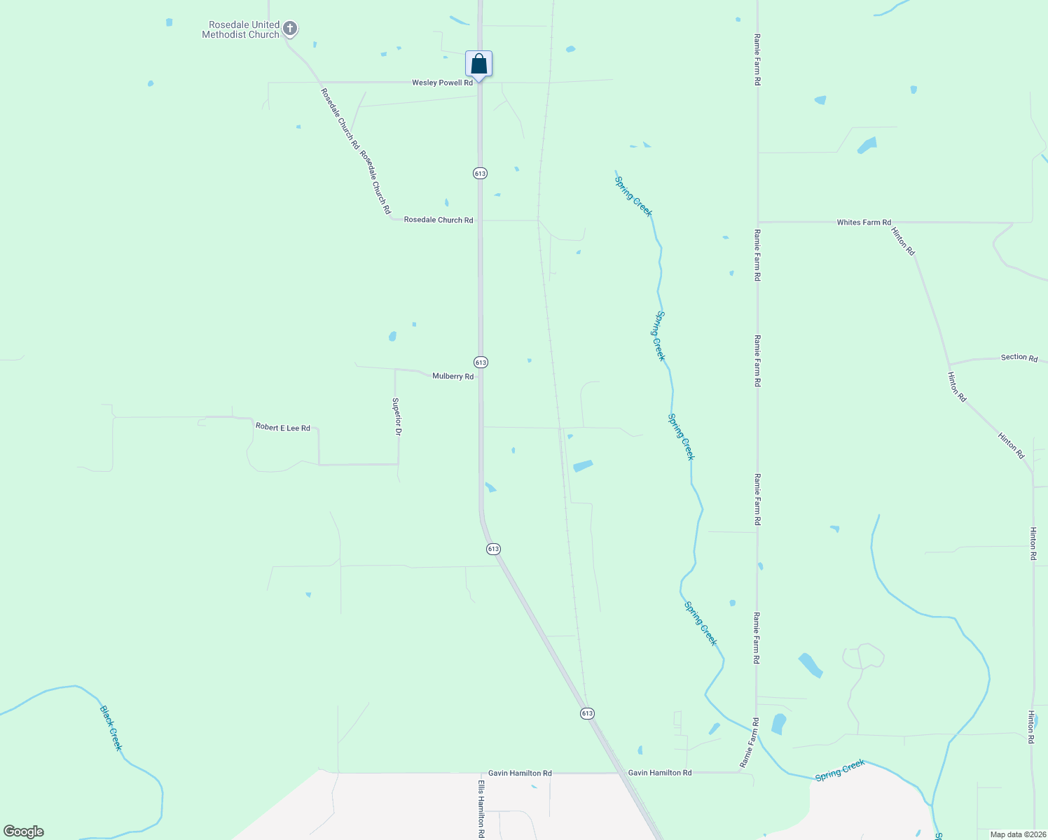map of restaurants, bars, coffee shops, grocery stores, and more near 6201 Lum Reeves Road in Lucedale
