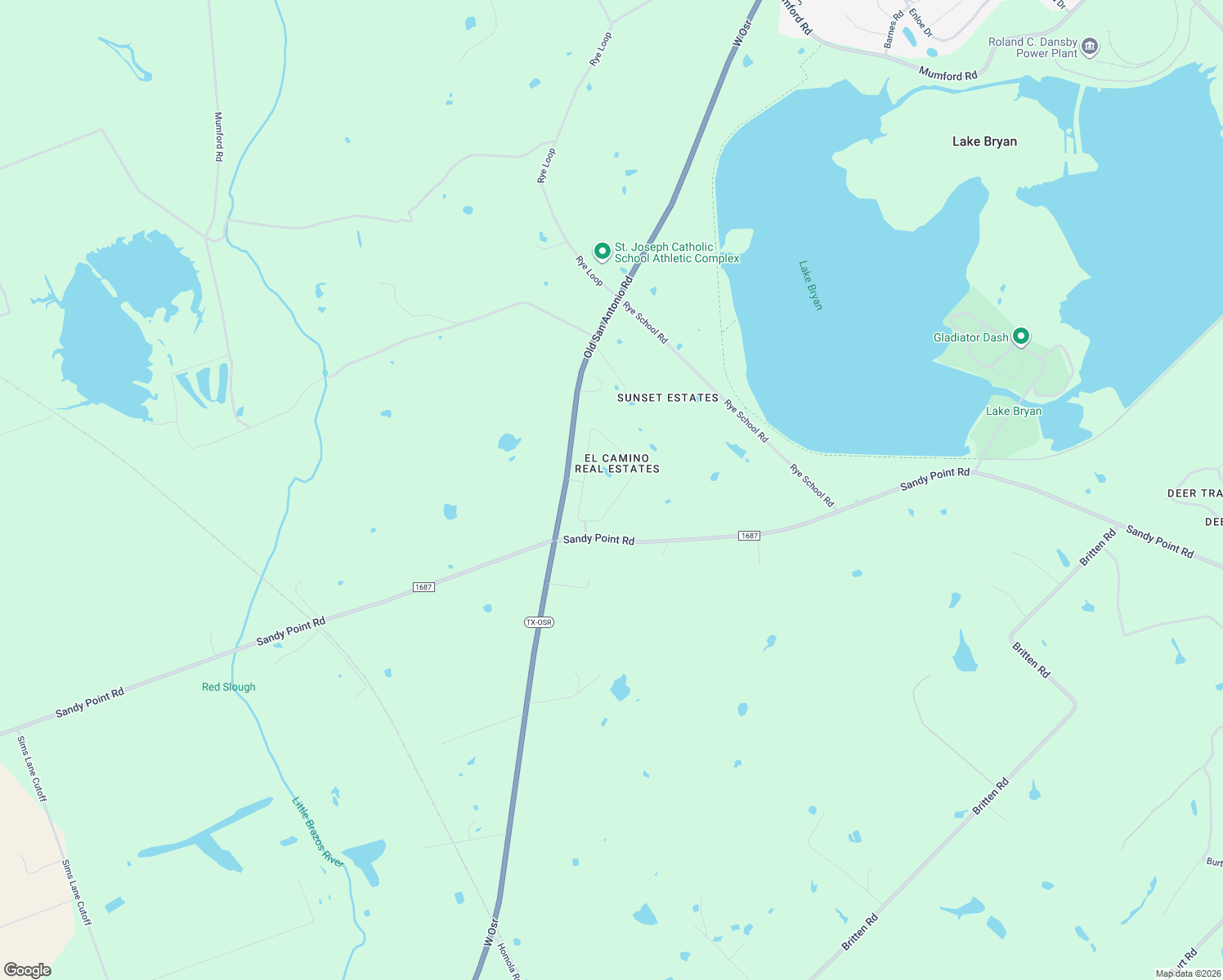 map of restaurants, bars, coffee shops, grocery stores, and more near 4437 Conquistador Cir in Bryan