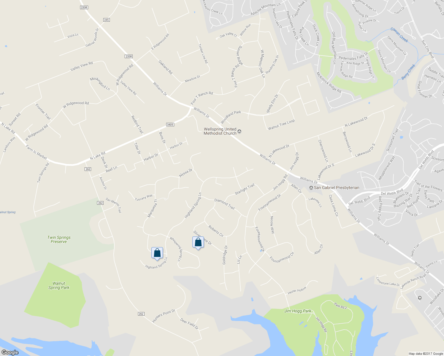 map of restaurants, bars, coffee shops, grocery stores, and more near 913 Highland Spring Lane in Georgetown