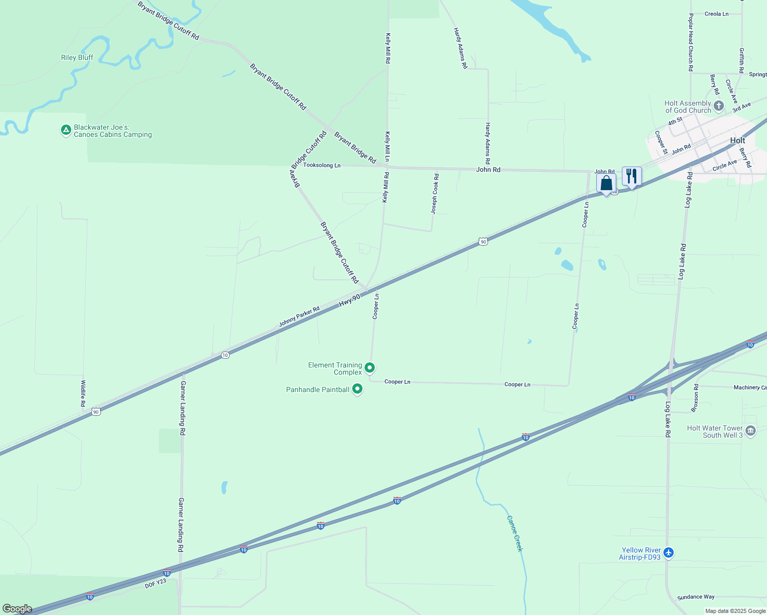 map of restaurants, bars, coffee shops, grocery stores, and more near 4501 Cooper Lane in Holt