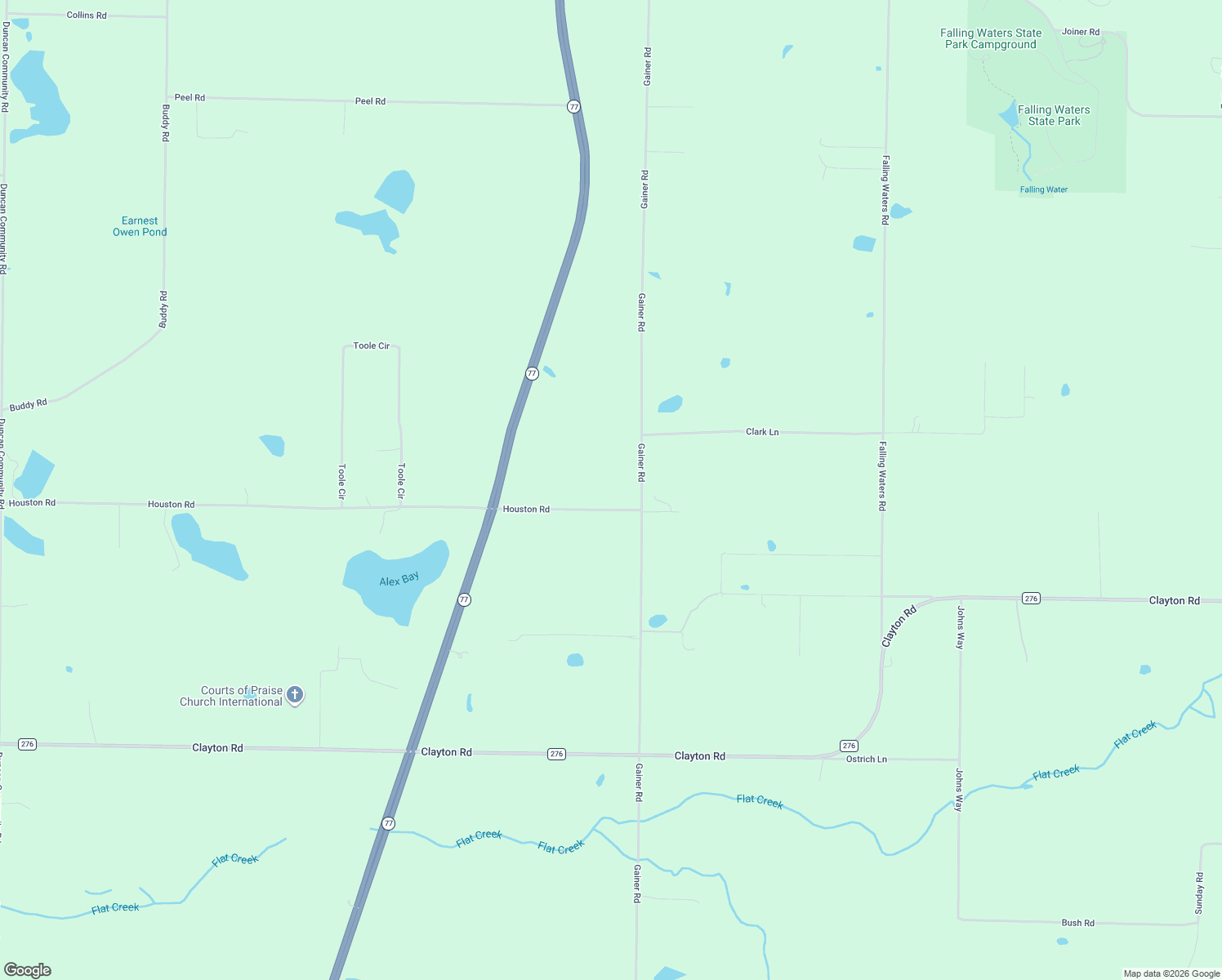 map of restaurants, bars, coffee shops, grocery stores, and more near 1416 Houston Road in Chipley