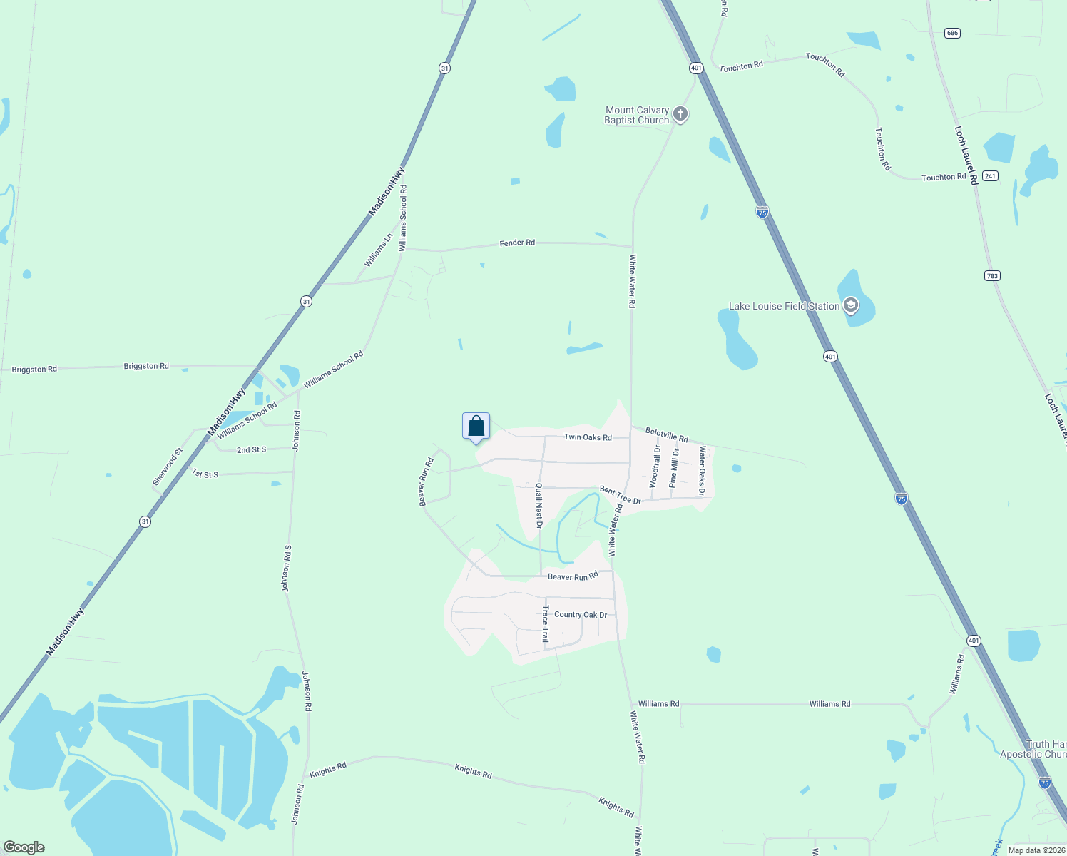 map of restaurants, bars, coffee shops, grocery stores, and more near 4136 Beaver Run Road in Valdosta