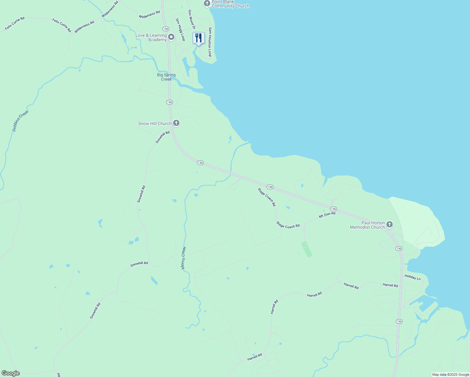 map of restaurants, bars, coffee shops, grocery stores, and more near 121 Miller Lane in Coldspring