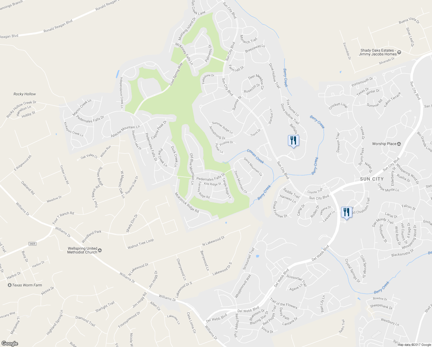 map of restaurants, bars, coffee shops, grocery stores, and more near 905 Shumard Peak Road in Georgetown