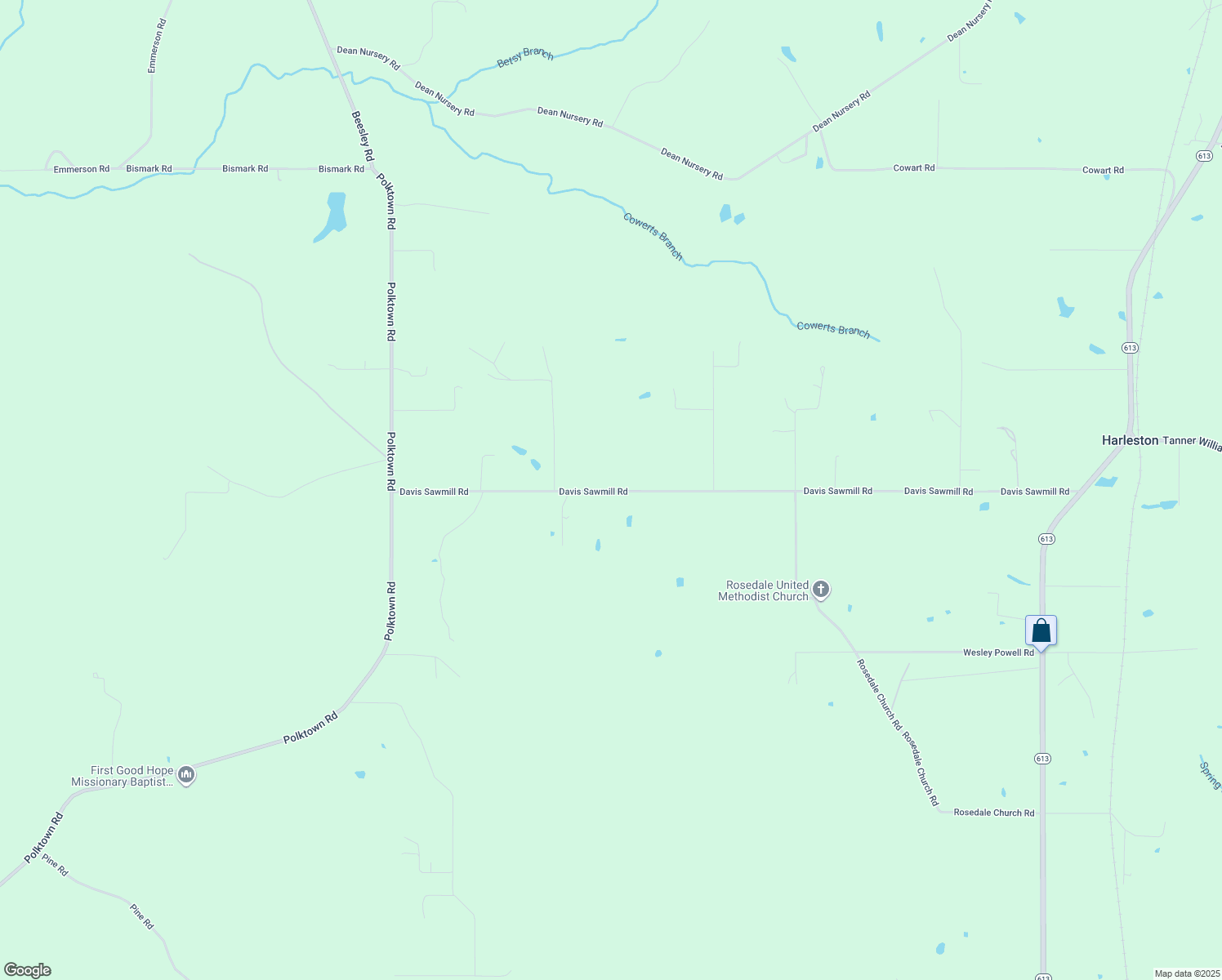 map of restaurants, bars, coffee shops, grocery stores, and more near 4609 Davis Sawmill Rd in Lucedale