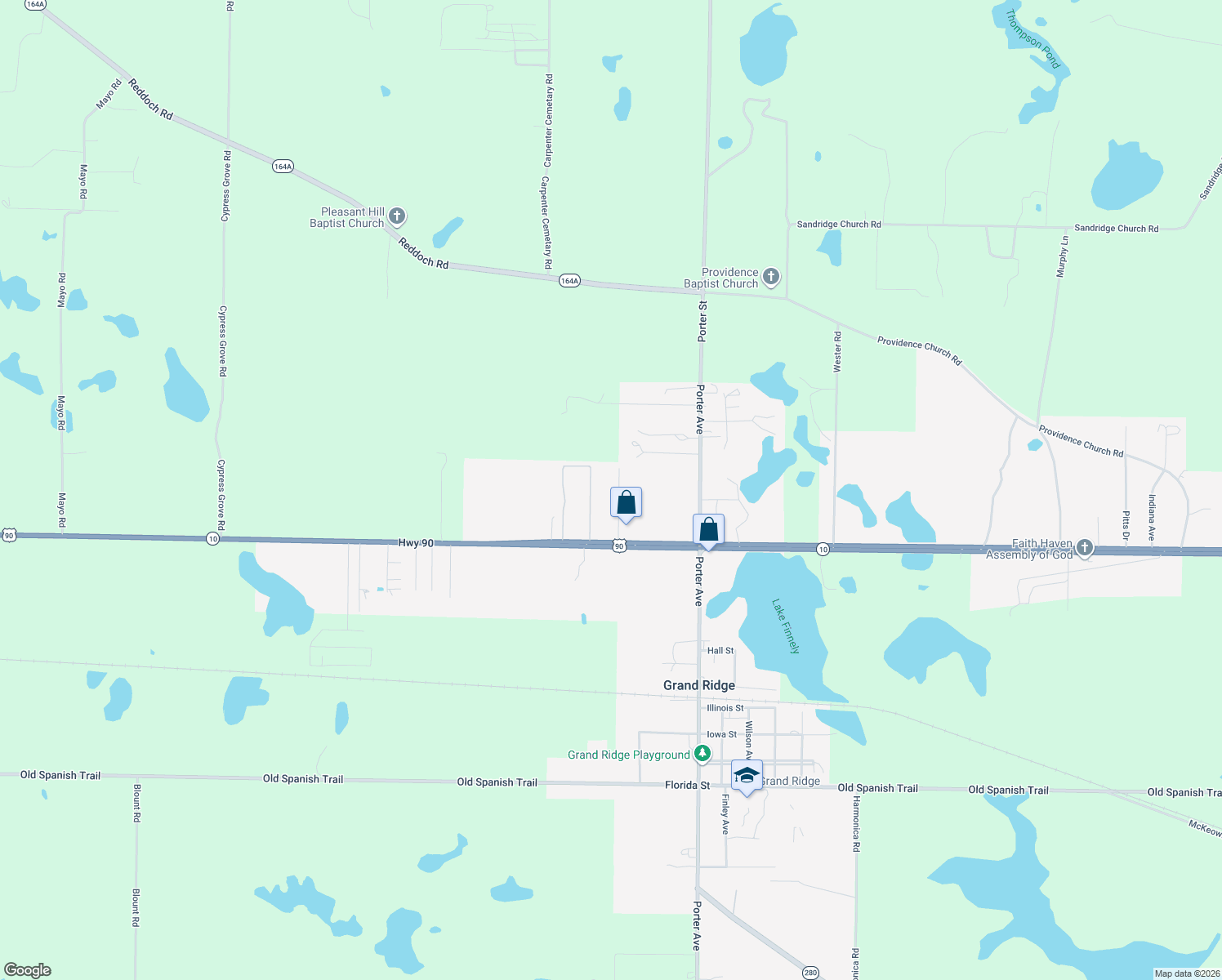 map of restaurants, bars, coffee shops, grocery stores, and more near 2185 Ashleigh Avenue in Grand Ridge