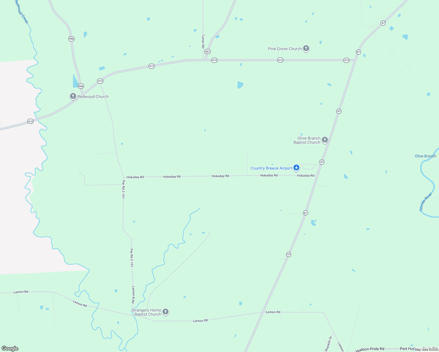 map of restaurants, bars, coffee shops, grocery stores, and more near Hokaday Road in Slaughter