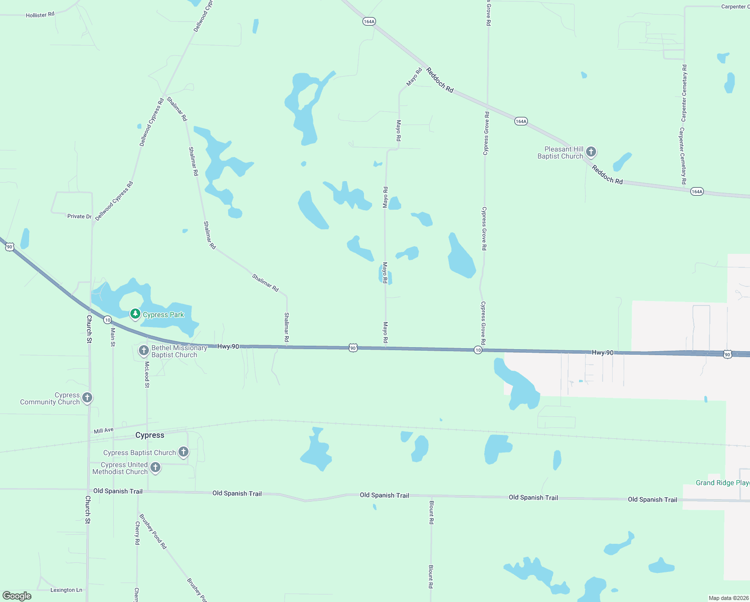 map of restaurants, bars, coffee shops, grocery stores, and more near 2195 Mayo Road in Grand Ridge