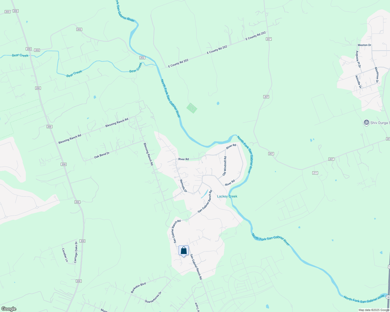 map of restaurants, bars, coffee shops, grocery stores, and more near 305 River Rd in Liberty Hill