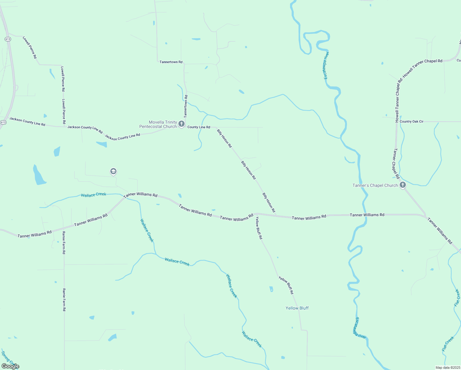 map of restaurants, bars, coffee shops, grocery stores, and more near 26513 Billy Hinton Rd in Lucedale