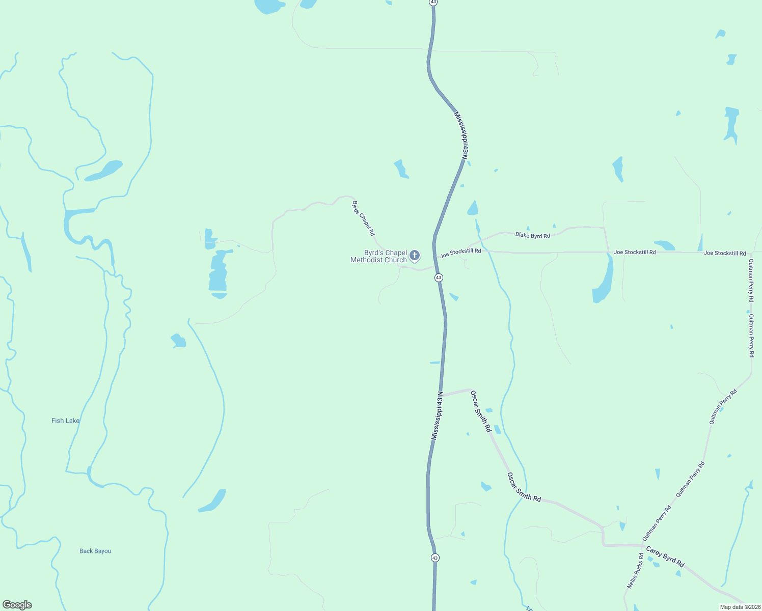 map of restaurants, bars, coffee shops, grocery stores, and more near 6673 Mississippi 43 North in Poplarville