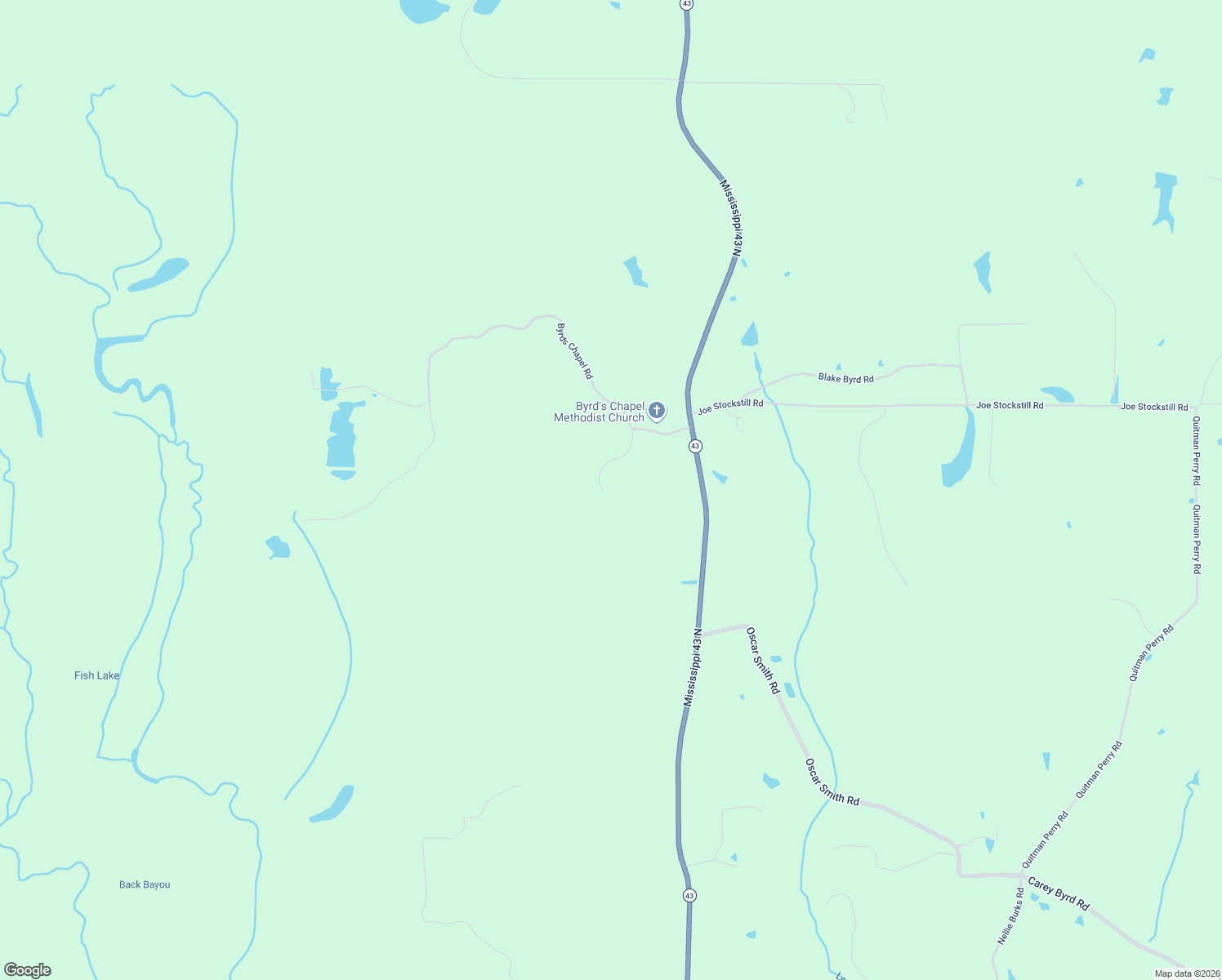 map of restaurants, bars, coffee shops, grocery stores, and more near 6673 Mississippi 43 North in Poplarville