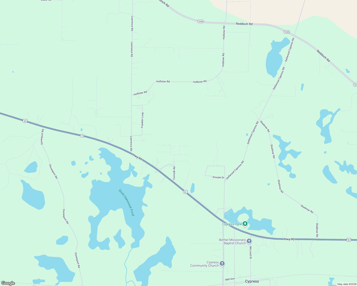 map of restaurants, bars, coffee shops, grocery stores, and more near 6100 Bolivia Lane in Marianna