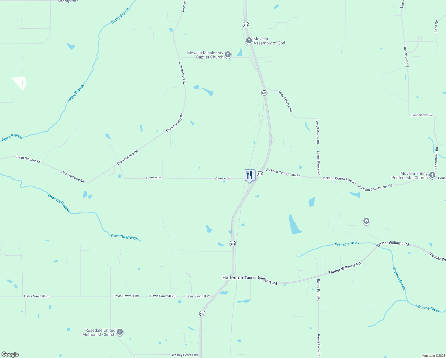 map of restaurants, bars, coffee shops, grocery stores, and more near 608 County Line Rd in Lucedale