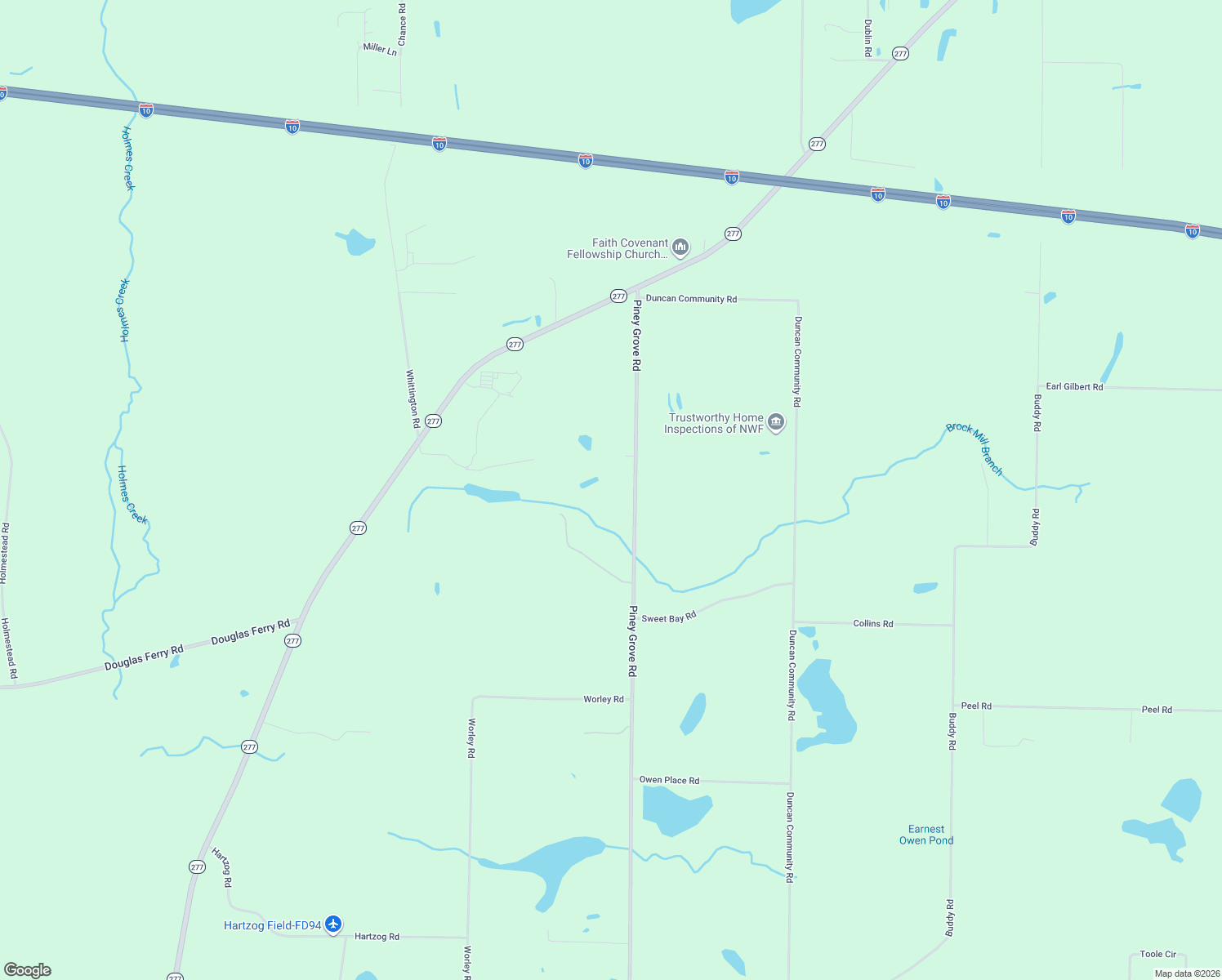 map of restaurants, bars, coffee shops, grocery stores, and more near 1268 Piney Grove Road in Chipley