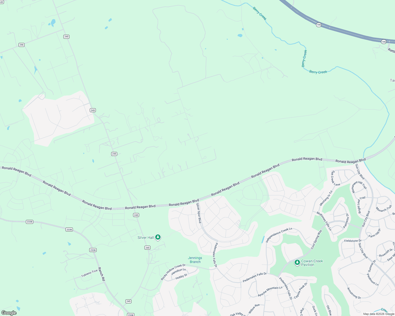 map of restaurants, bars, coffee shops, grocery stores, and more near 1104 Jennings Branch in Georgetown