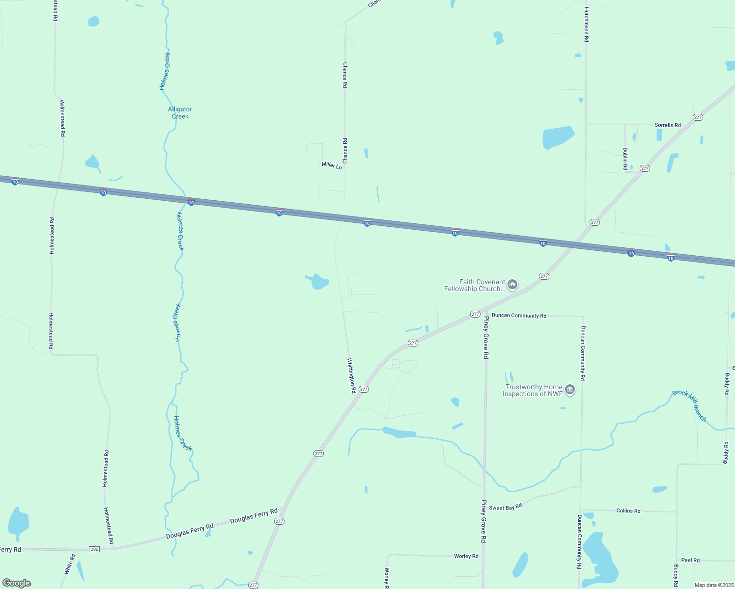 map of restaurants, bars, coffee shops, grocery stores, and more near 1143 Whittington Road in Chipley