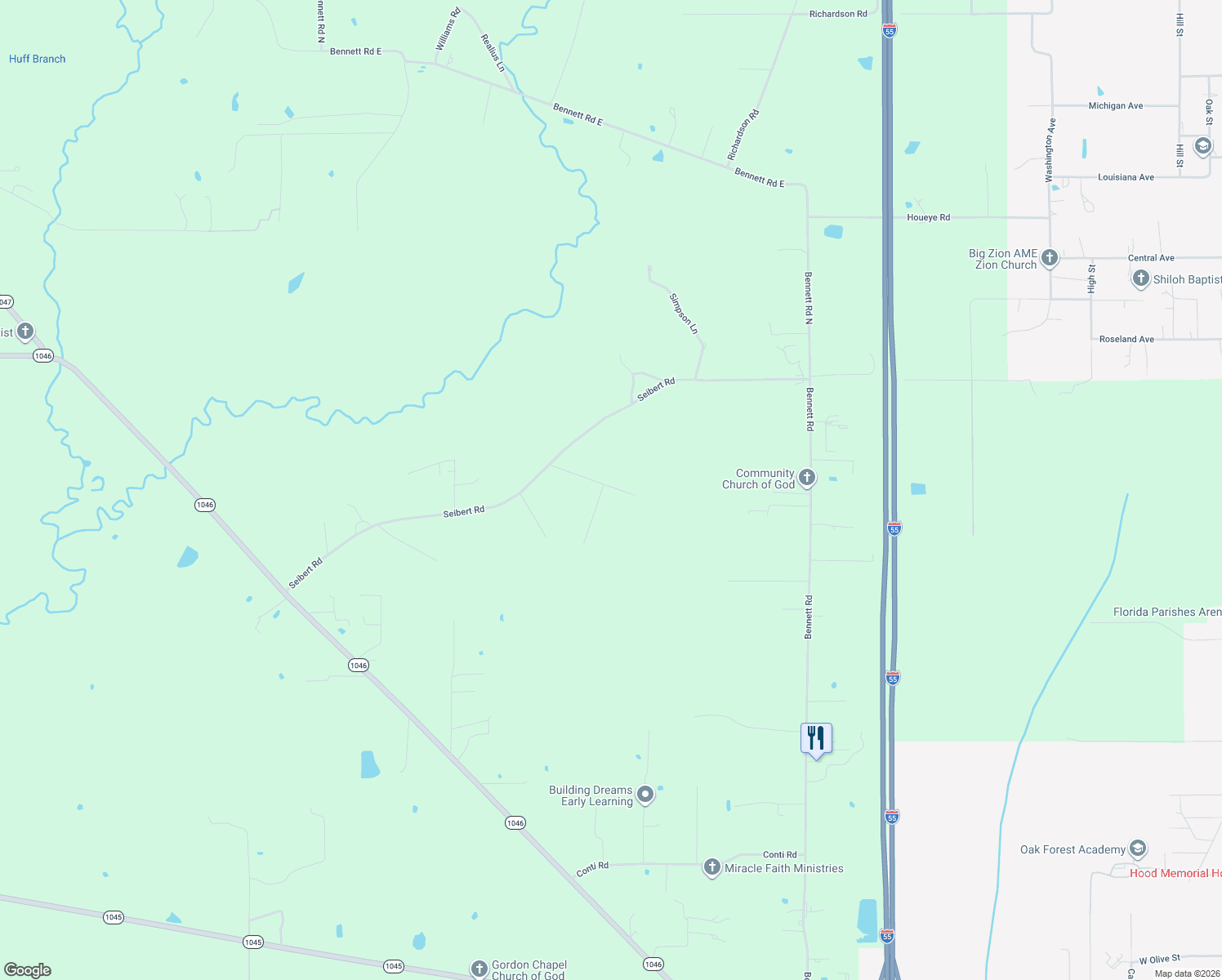 map of restaurants, bars, coffee shops, grocery stores, and more near 11110 Clayton McMichael Road in Roseland