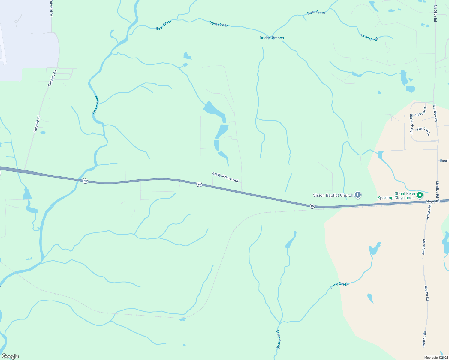 map of restaurants, bars, coffee shops, grocery stores, and more near 3658 Grady Johnson Road in Crestview