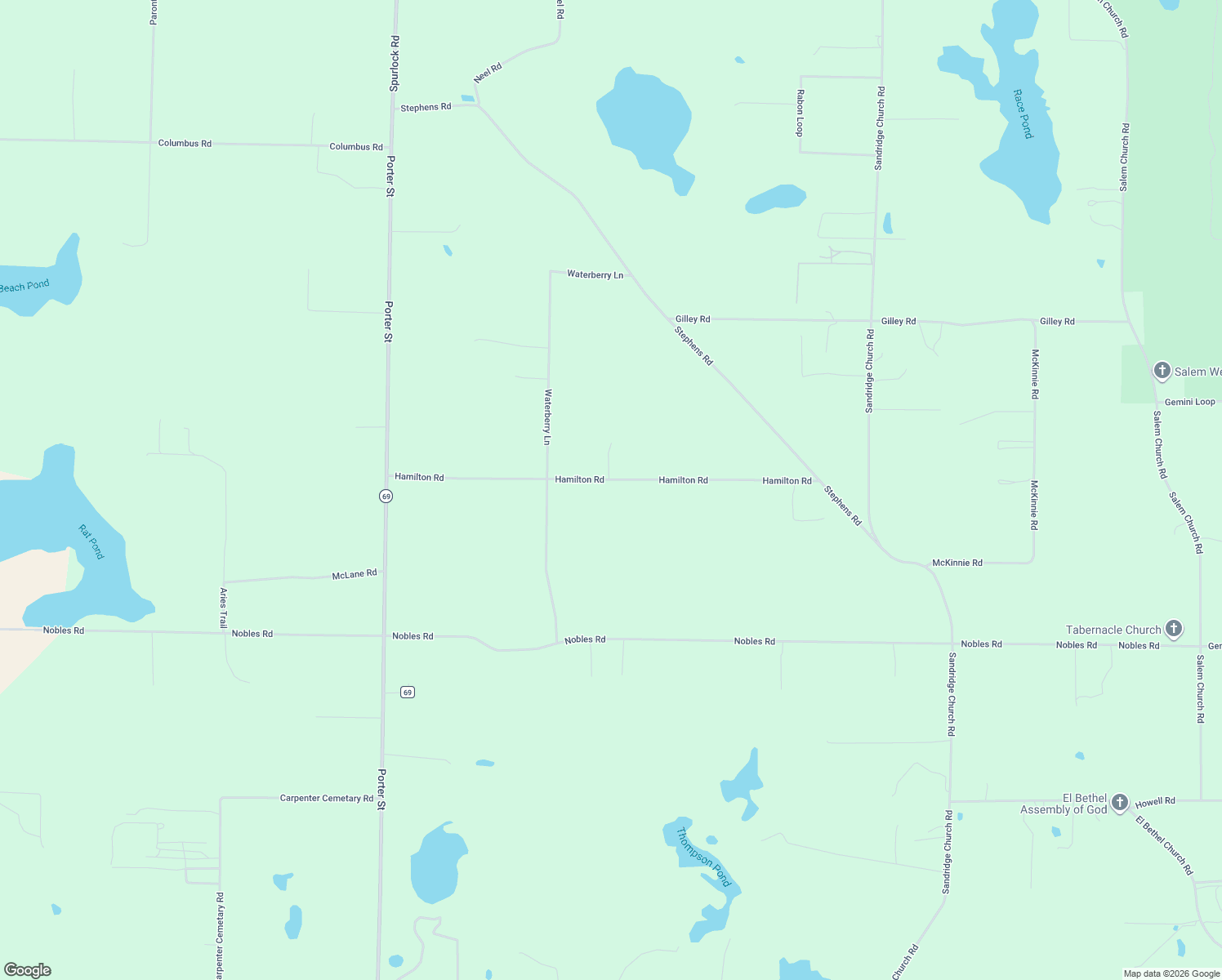 map of restaurants, bars, coffee shops, grocery stores, and more near 7031 Hamilton Road in Grand Ridge