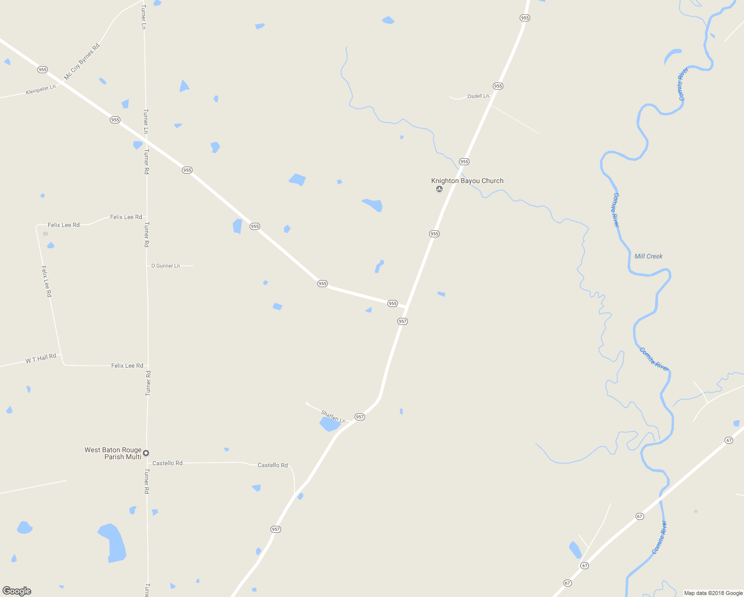 map of restaurants, bars, coffee shops, grocery stores, and more near 11152 Louisiana 955 in Ethel