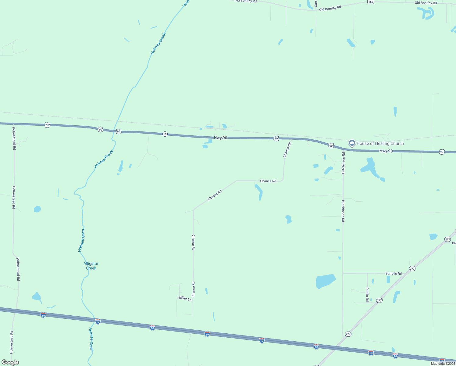 map of restaurants, bars, coffee shops, grocery stores, and more near 888 Chance Road in Chipley
