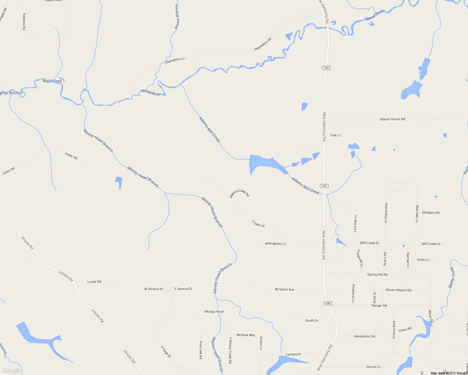 map of restaurants, bars, coffee shops, grocery stores, and more near 87 Adams Creek Road in DeFuniak Springs